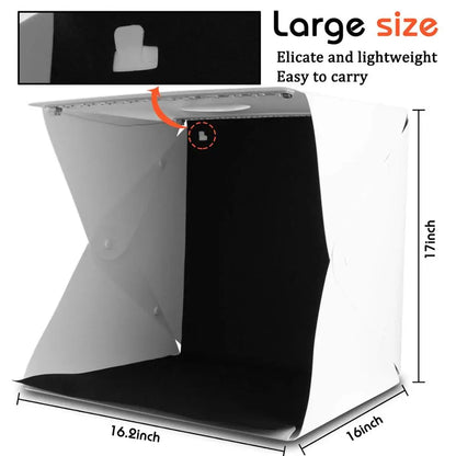 2 LED Folding Lightbox For DSLR Camera